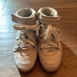 Isabel Marant sneaker wedges size 39 EU size 8 USA cream off white two tone